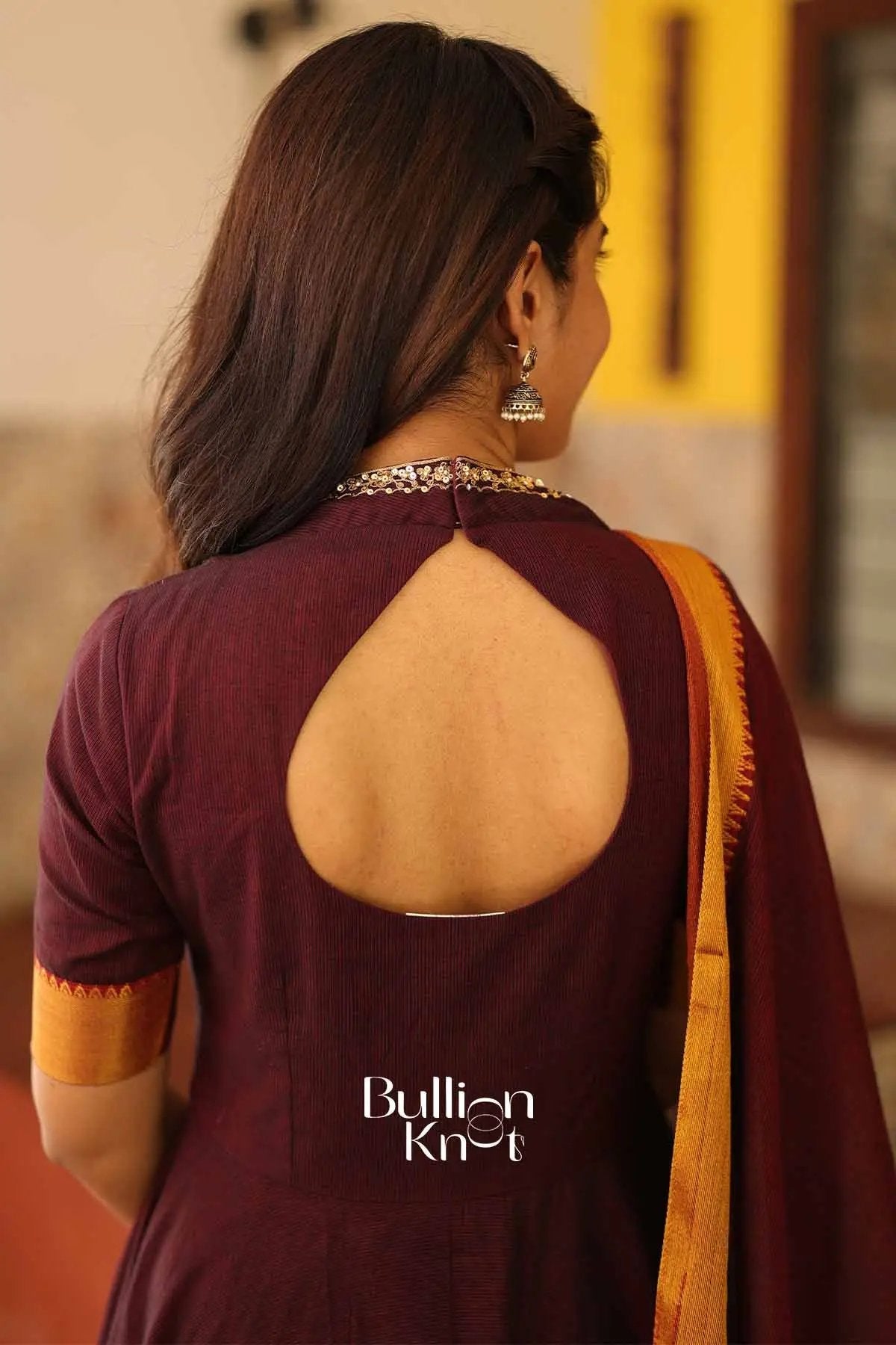 Aakarsha Maroon Handloom Anarkali Kurta Set Collection