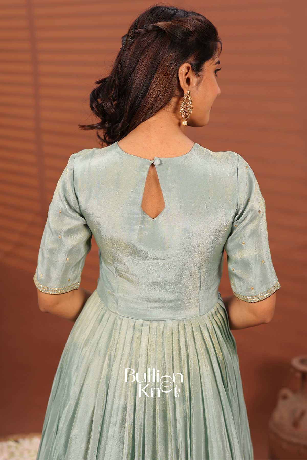Auralika Aqua Brown Shaded Gown - Elegance Redefined