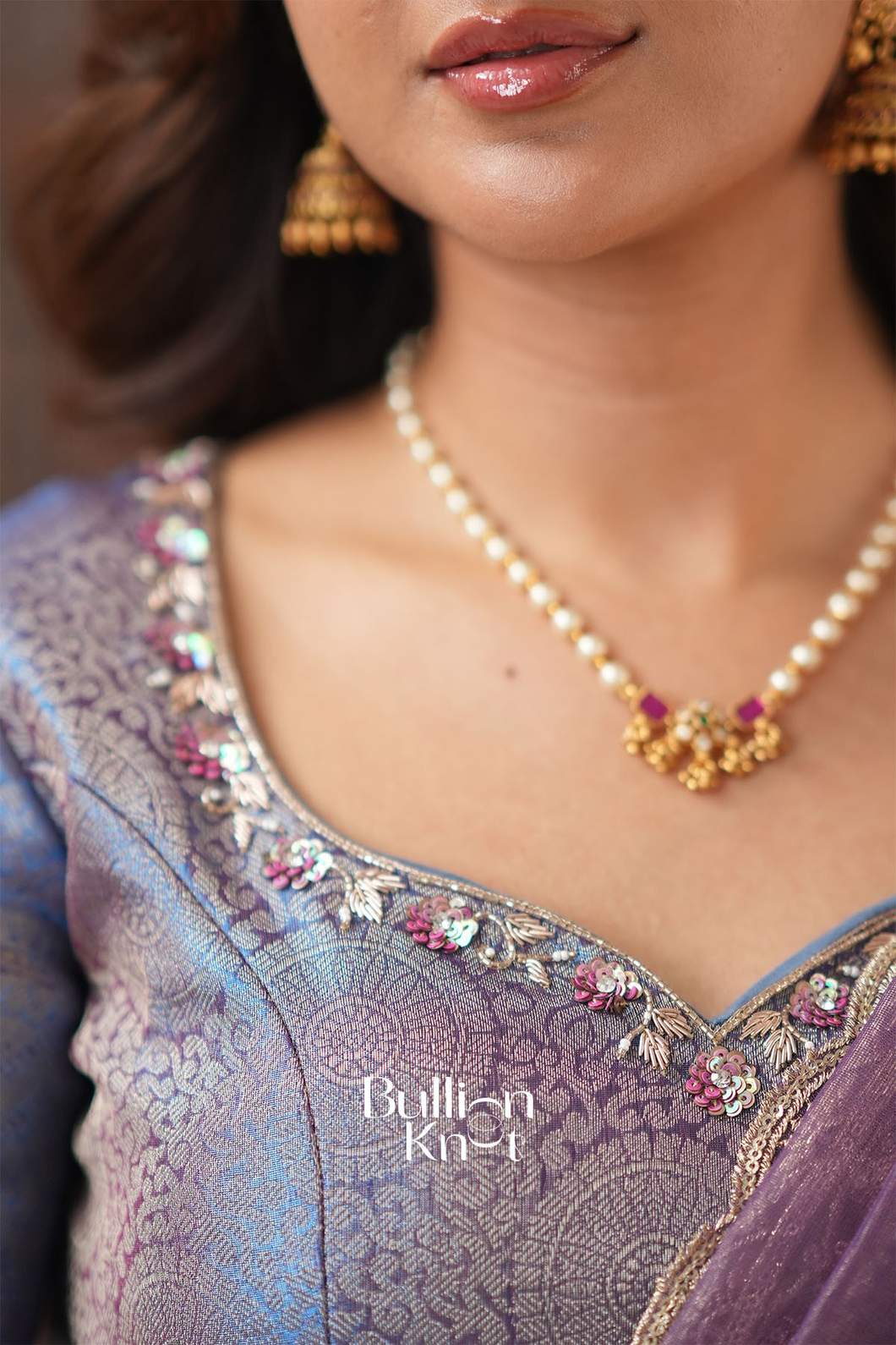 Chestha Tissue Zari Purple Lehenga Set for Ethnic Wear