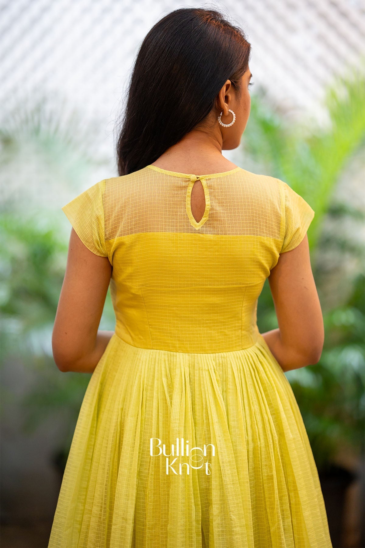 Aarzoo Yellow Kota Midi Dress for Women