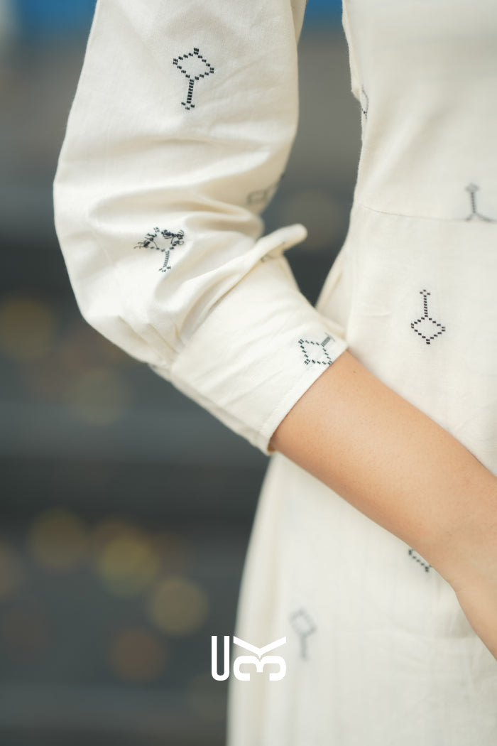 Diaa Handloom White Co-ord Set