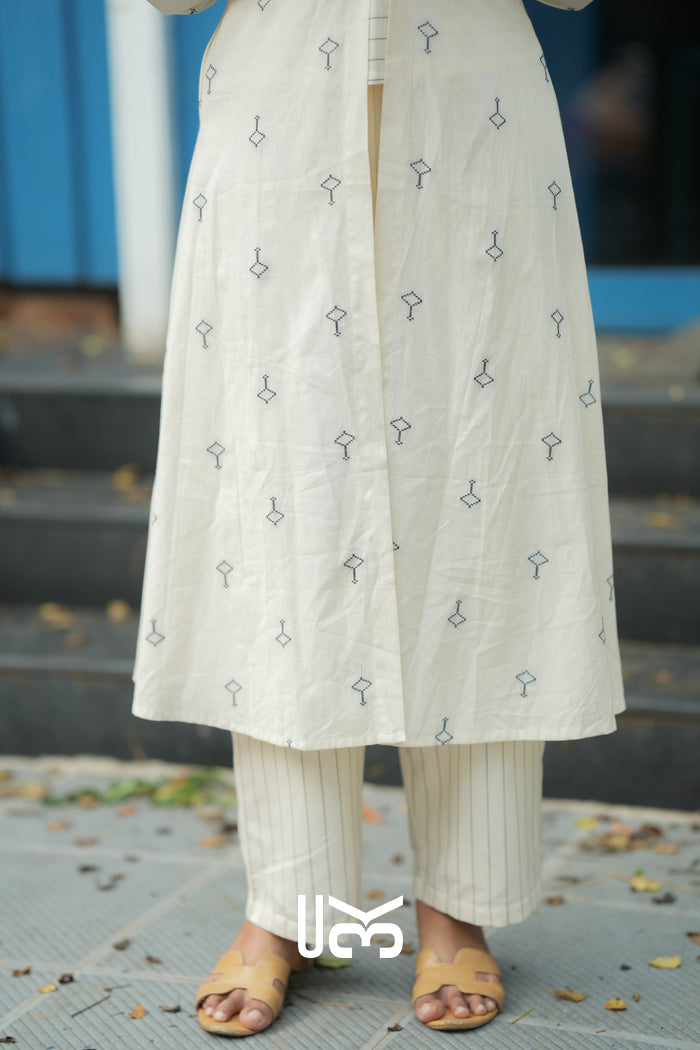 Diaa Handloom White Co-ord Set