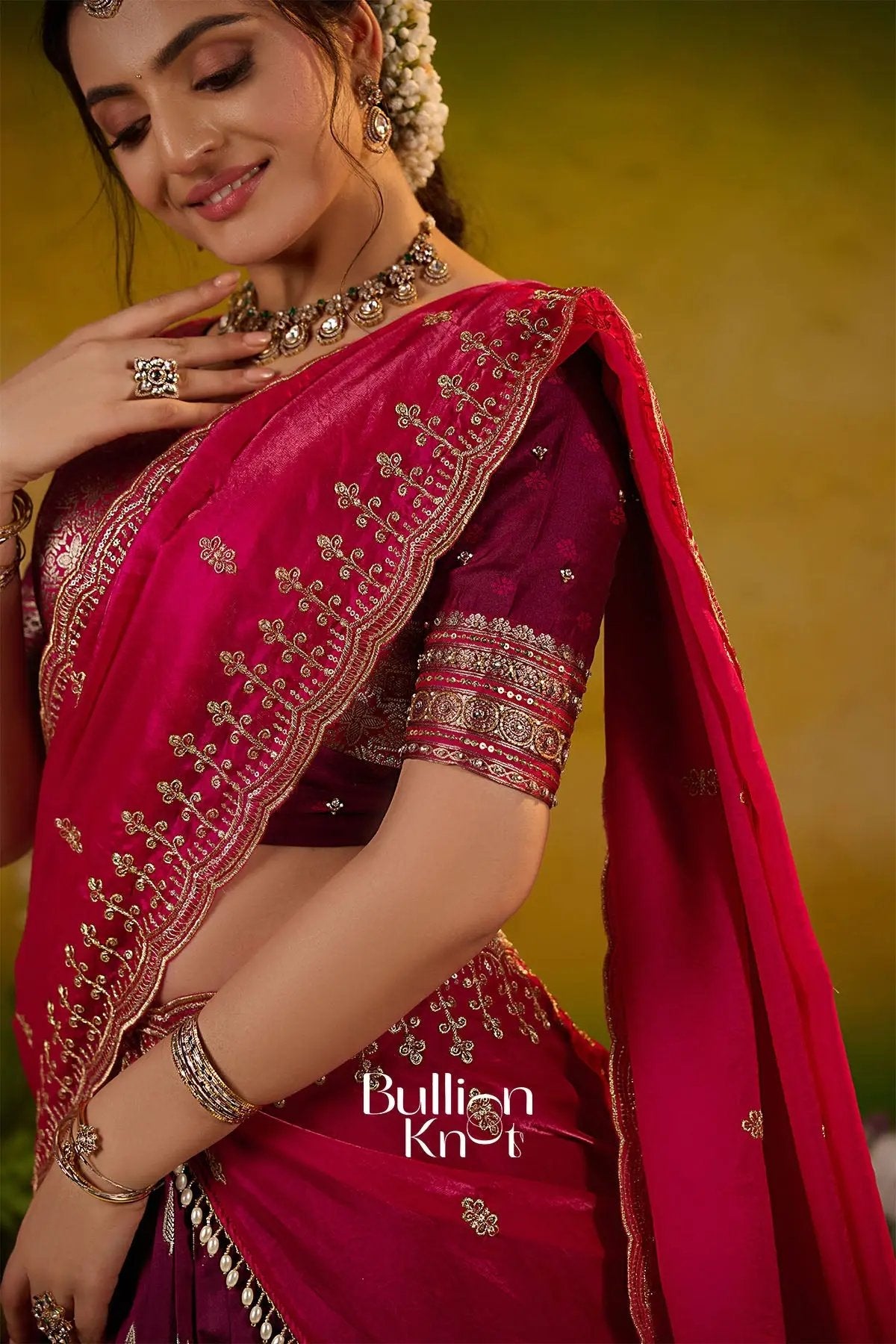 Dityanika Soft Silk Wine Pink Lehenga Set