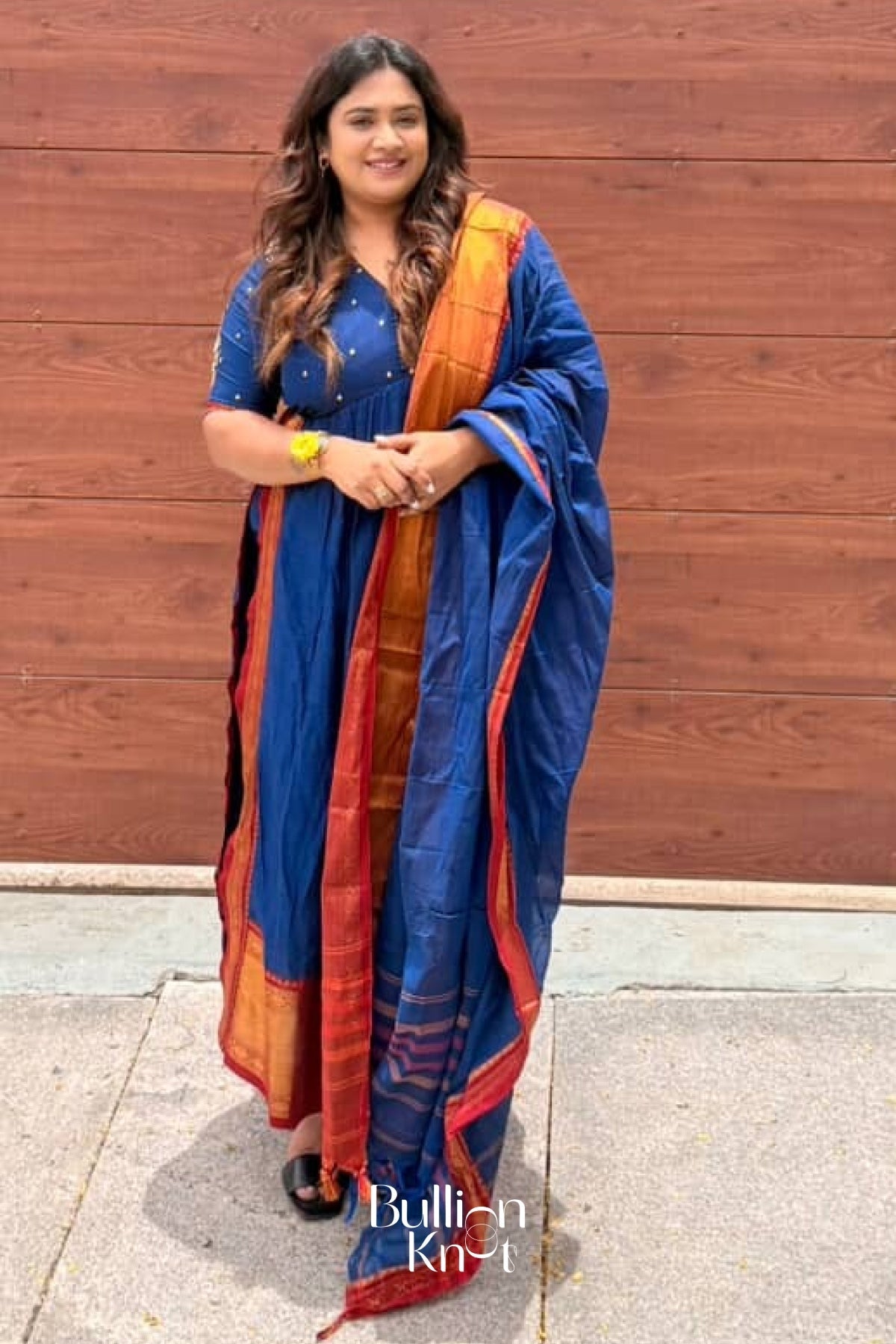 Basude Handloom Blue Suit Set for Stylish Comfort