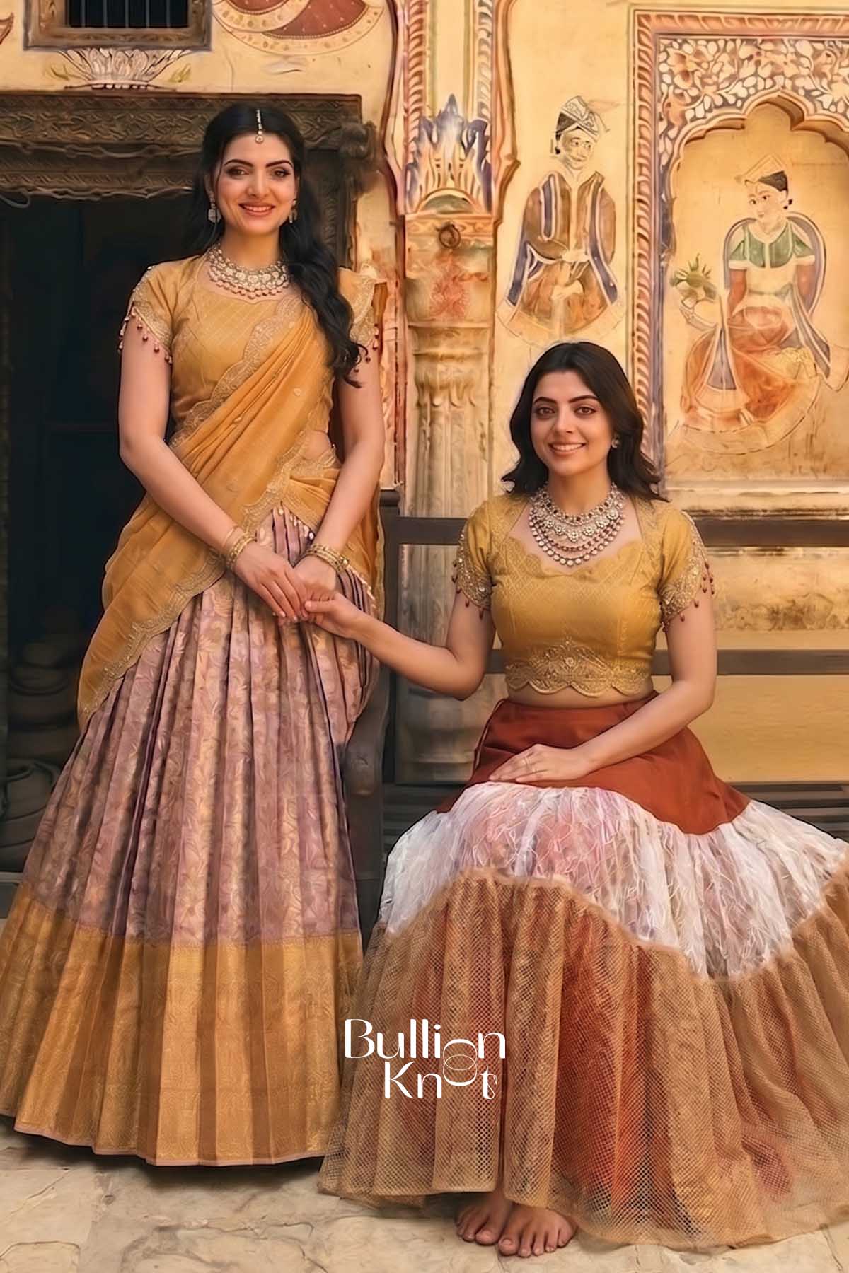 Can Can Skirt + Hemanjali Banarasi Silk Lehenga Bundle